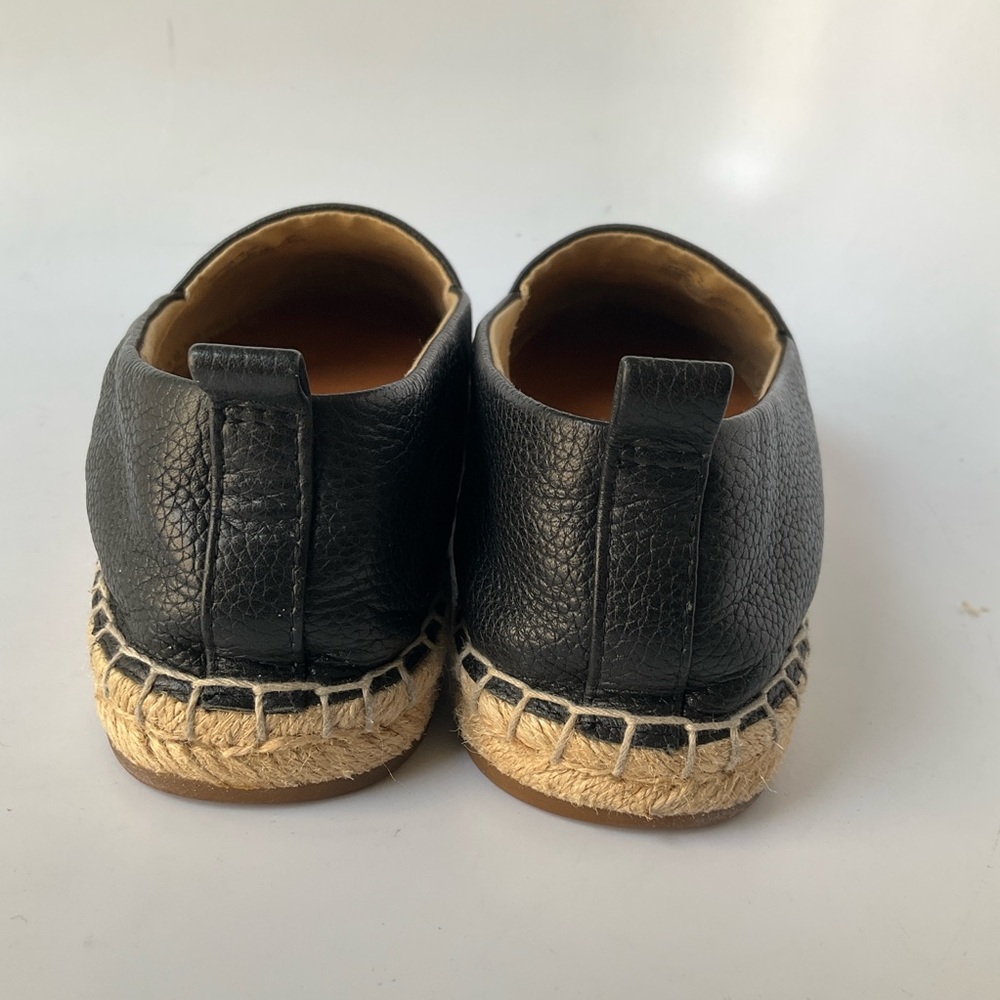 Lauren Ralph Lauren Cameryn 7 Black Leather Espadrille with Natural Jute Toe - Picture 9 of 12